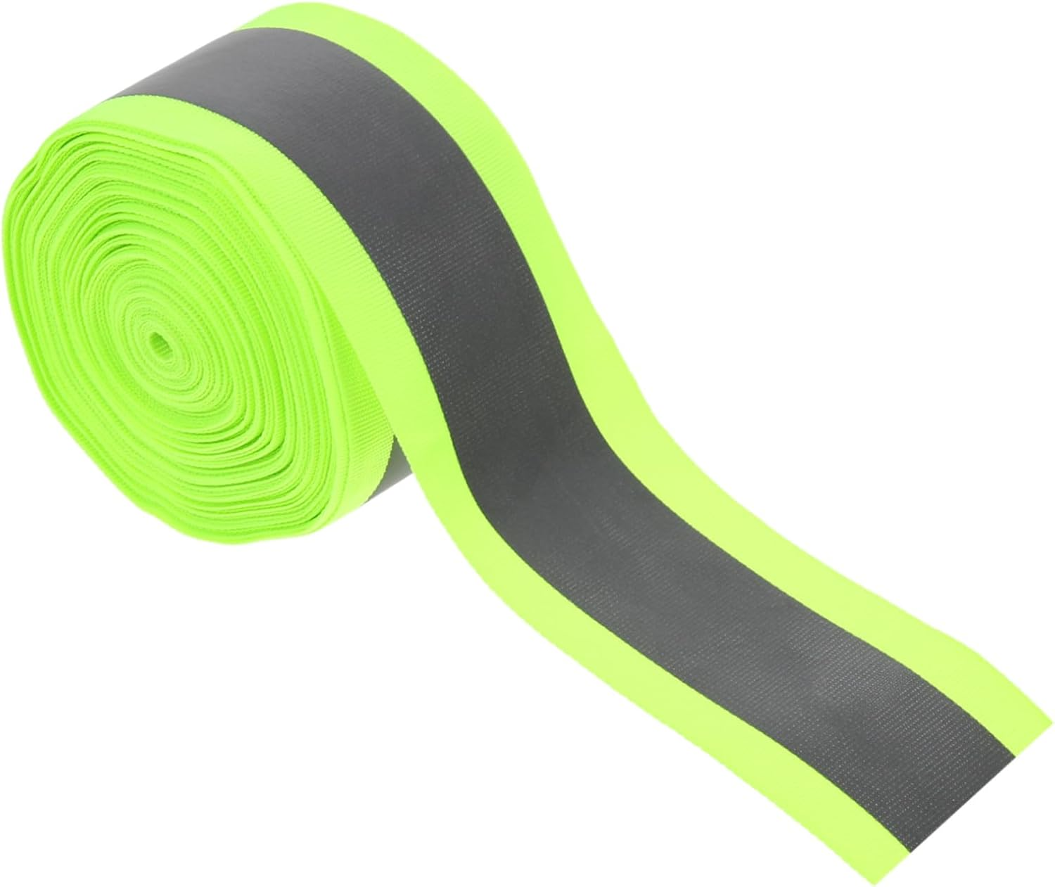 Ipetboom Fluorescent Green Reflective Fabric Tape High Visibility Webbing Strip for Clothing Safety Crafting and Outdoor Use