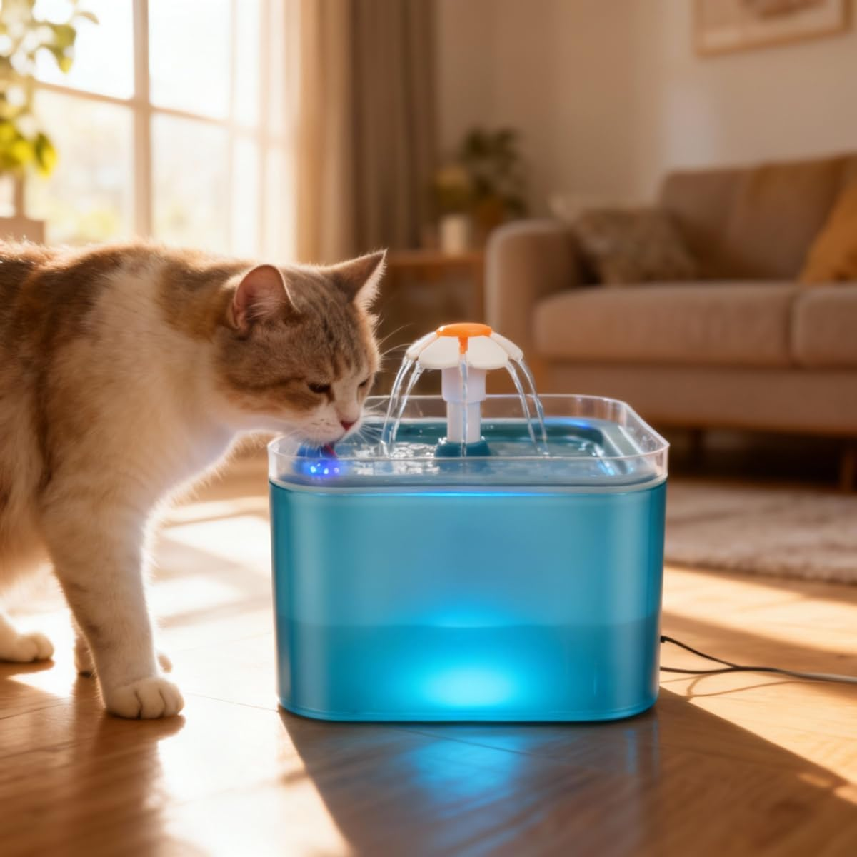 Namvo Intelligent Pet Water Dispenser,Ultra Quiet Circulating Active Water Multiple Filtration Cat and Dog Feeder image number 4