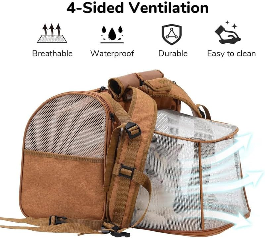 Large Cat Backpack Carrier Expandable Pet Bag for Small Dogs Medium Cats Fit up to 9 KG, Dog Backpack Carrier, Foldable Puppy Backpack for Travel, Hiking (Grey) image number 6