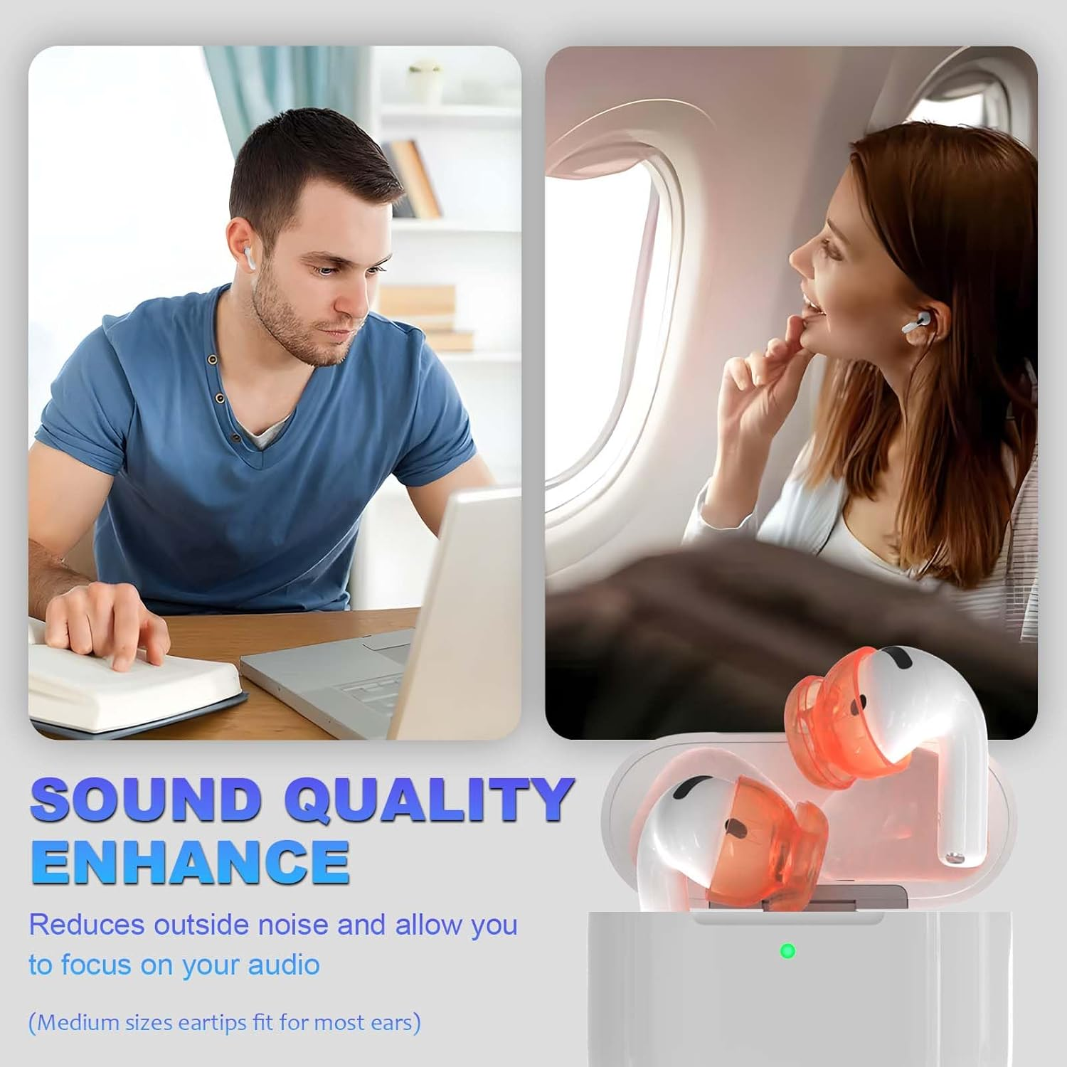 [5 Pairs] Ear Tips Cover for Airpods 4 Earbuds (2024), Soft Silicone Earbuds Cover Airpods 4 Accessories Compatible with Airpods 4Th Generation Earbuds [Not Fit in Charging Case] - 5 Color image number 3