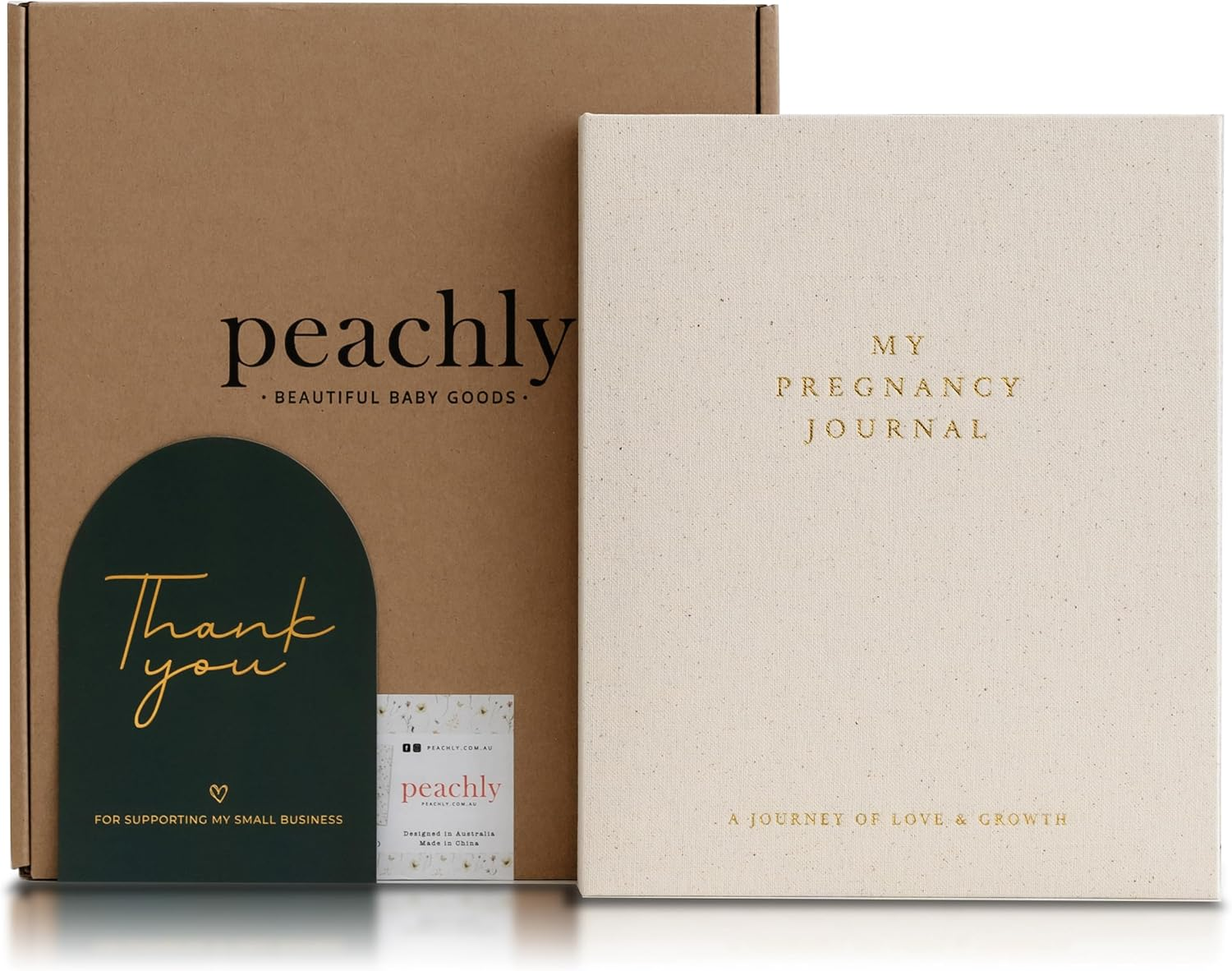 Peachly Pregnancy Journal - Linen Pregnancy Book to Capture Every Milestone - Pregnancy Must Haves - Baby Book Keepsake Pregnancy Journals for First Time Mothers and Experienced Mothers