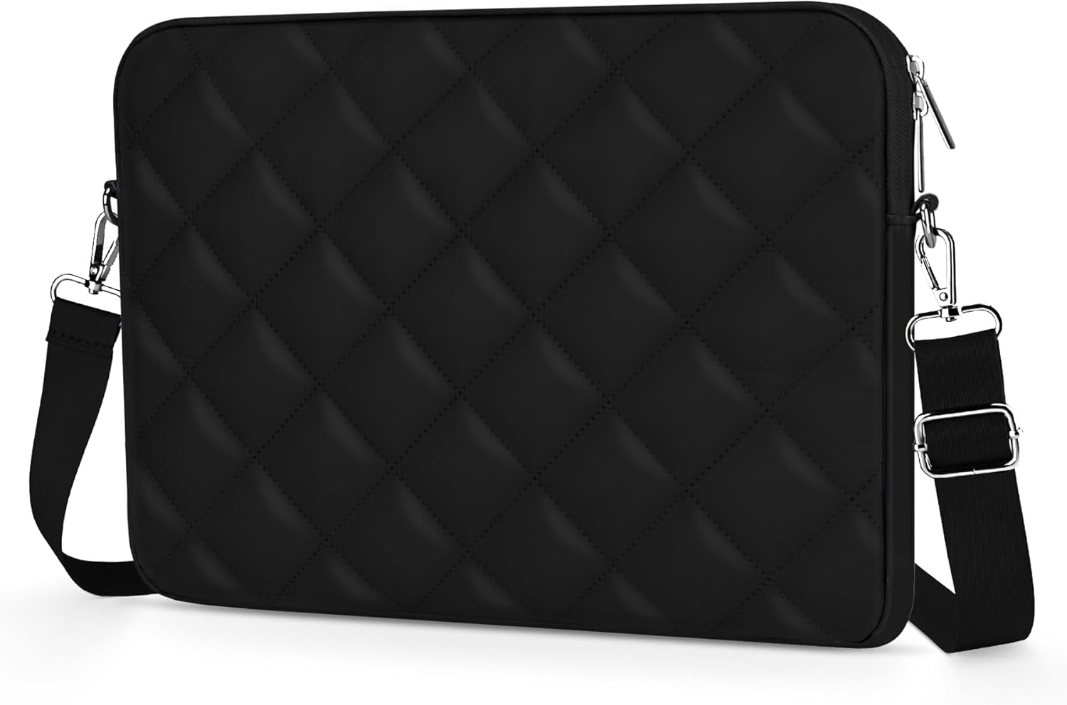 Aatacas Puffy Quilted Travel Cable Electronic Organizer for Accessories Laptop Macbook Power Adapter, Wireless Mouse, for Iphone Charger, Cellphone, Power Bank, Black, One Size, FASHION