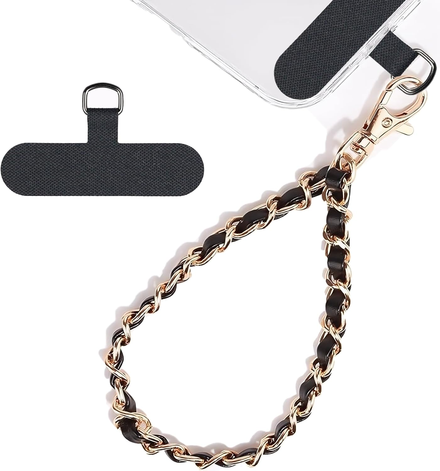 AIQIUQIU Cell Phone Charm Strap with Wrist Metal Chain Detachable Phone Lanyard for Girls Women, Adjustable Wrist Strap Hand Lanyard for All Smartphone