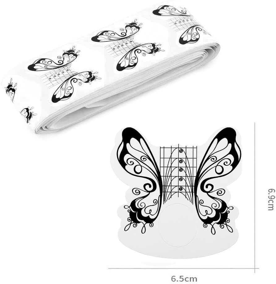 100Pcs Nails Gel Extension Sticker Nail Art Acrylic Nail Forms Tips Guide Black - Black image number 2