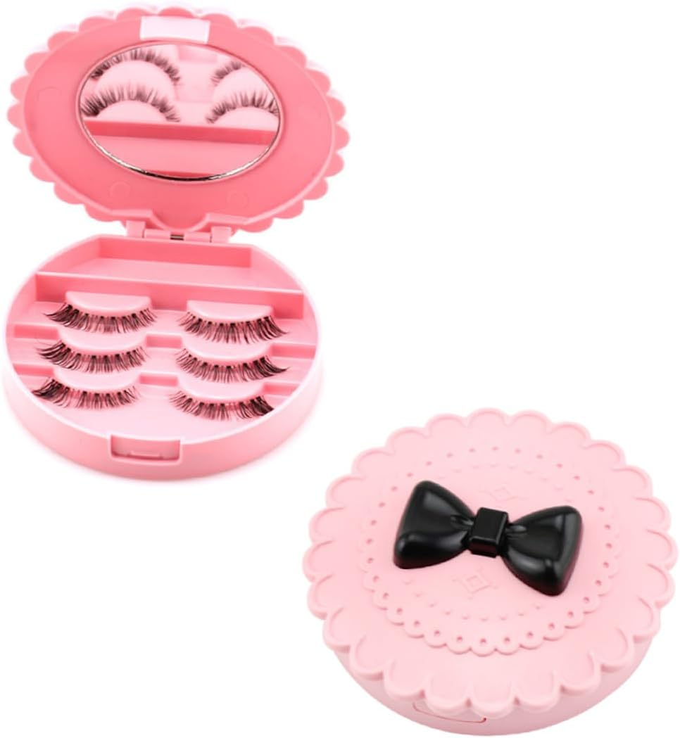 Baluue 2Pcs Eyelash Storage Box Professional Fake Eyelash Case Makeup Mirror Organizer for Women image number 4