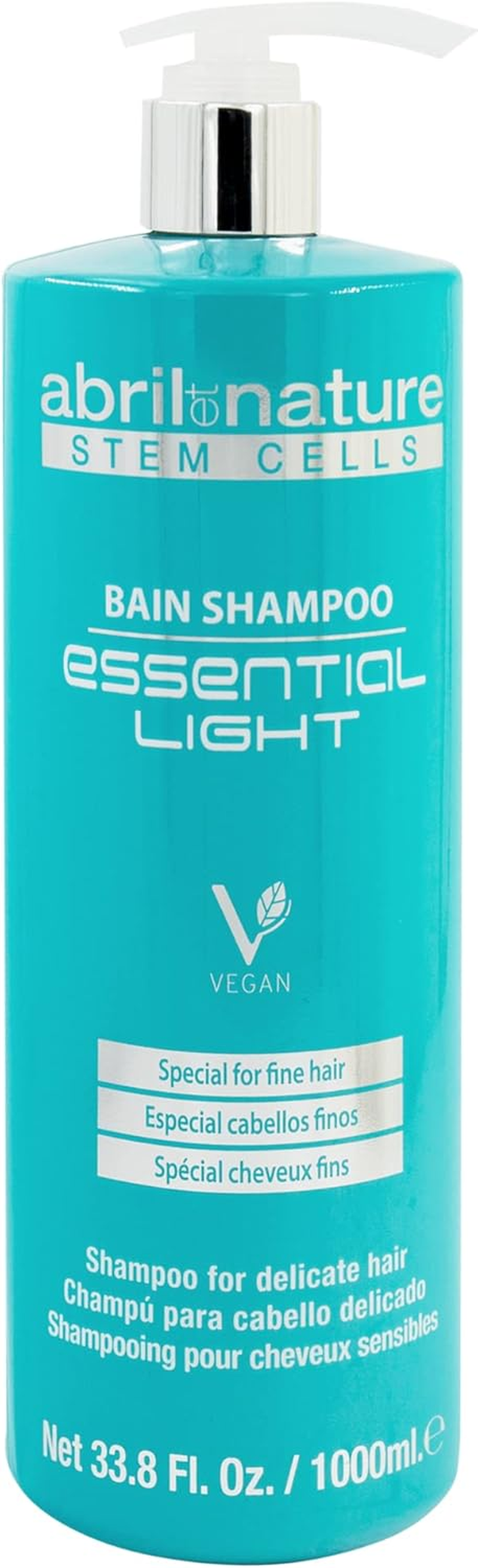 Abril Et Nature - Bain Shampoo Essential Light - Moisturising Shampoo - 250 Ml - for Fine and Sensitive Hair - Hair Treatment with Stem Cells - Vegan Product - Reduces Frizz image number 3