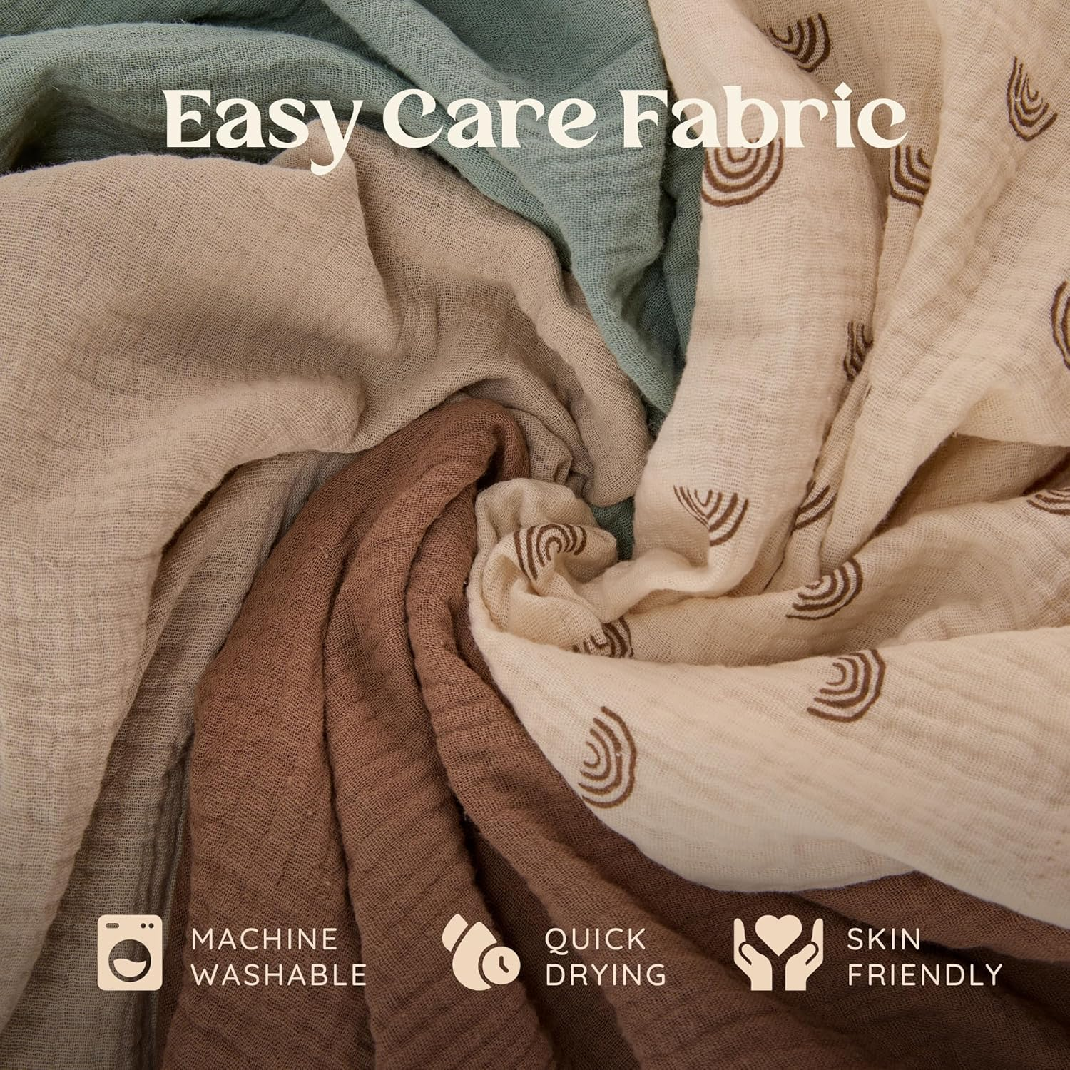 Muslin Nursing Cover for Breastfeeding - Breast Feeding Covers for Women | Breathable 100% Muslin Cotton Breastfeeding Cover with Arch-Line and Adjustable Straps | Breastfeeding Essentials(Sage Green) - Boho Rainbow image number 2