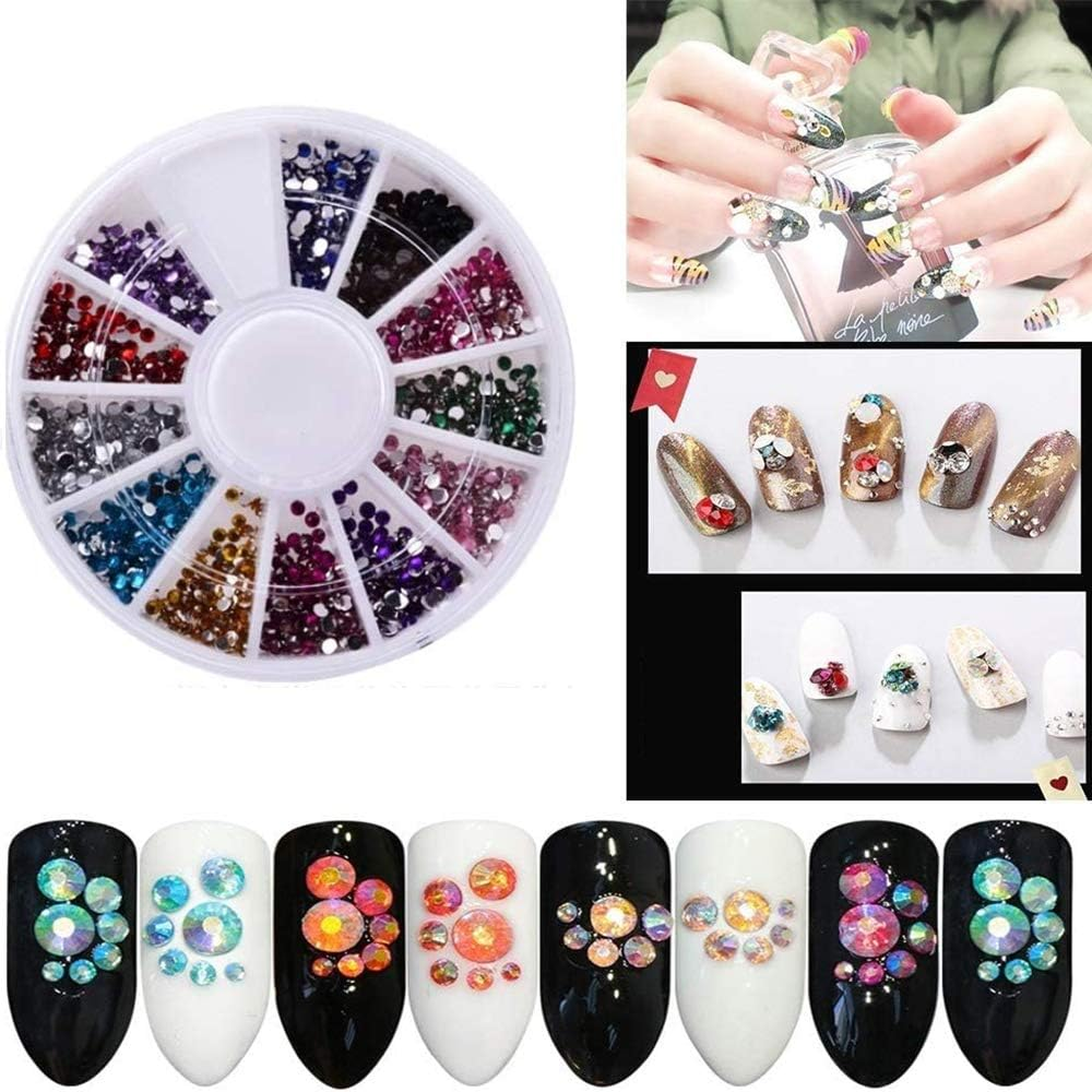 12 Boxes Nail Art Tools Brushes Decals Stencils Striping Tapes Irregular 3D Rhinestones Manicure image number 1