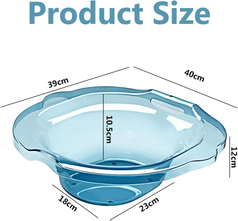 Pet Transparent Blue Sitz Bath Basin, Portable Care Tub, Hemorrhoid Soaking Pot, Ergonomic Design for Fits Standard Toilets, Easy Cleaning image number 5