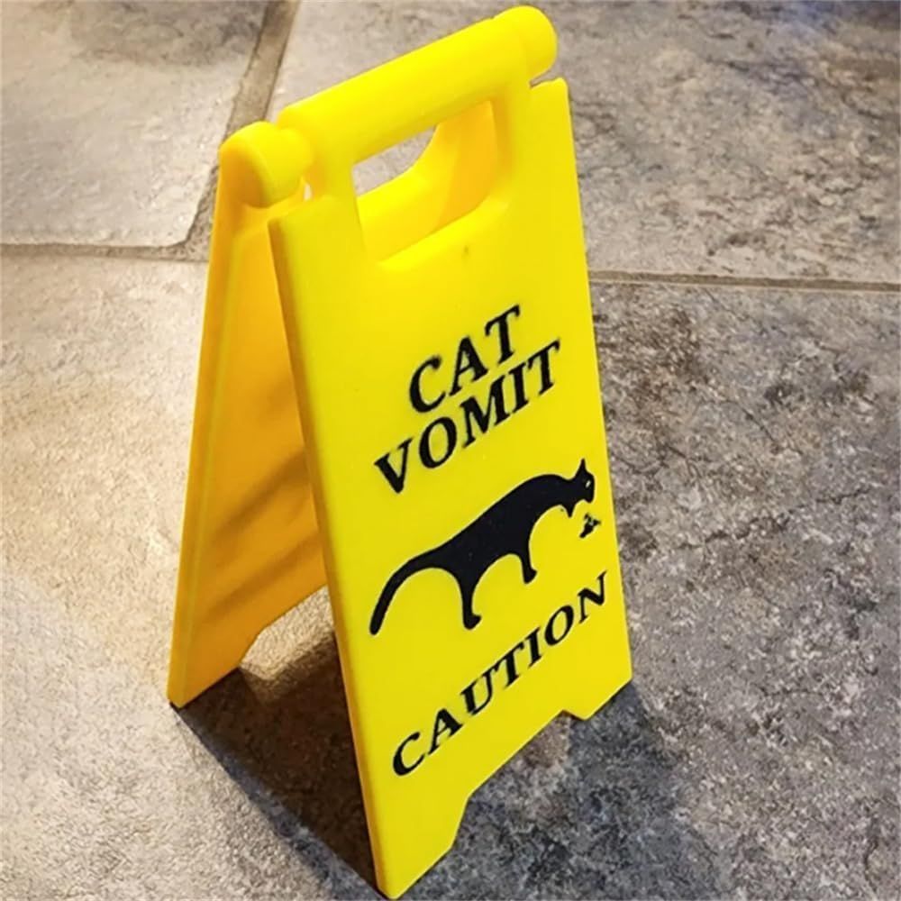Afeamo Cat Vomit Sign, Funny Gag Cat Dog Vomit Warning Sign, Funny Yard Warning Sign Yard Decoration, Cat Dog Vomit Caution Sign, Cat Yard Sign, Prank Gift Cat Dog Lovers image number 6