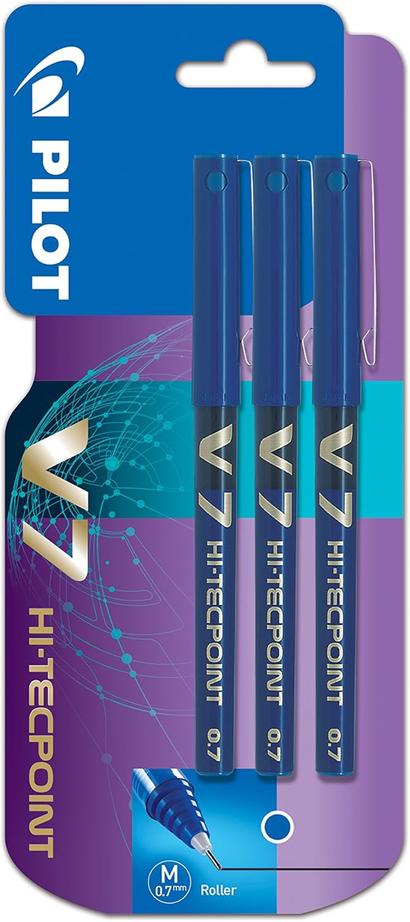 Pilot Hi-Tecpoint 0.7Mm Fine Rollerball Pen, Blue (BX V7-L) - Pack of 12 image number 1