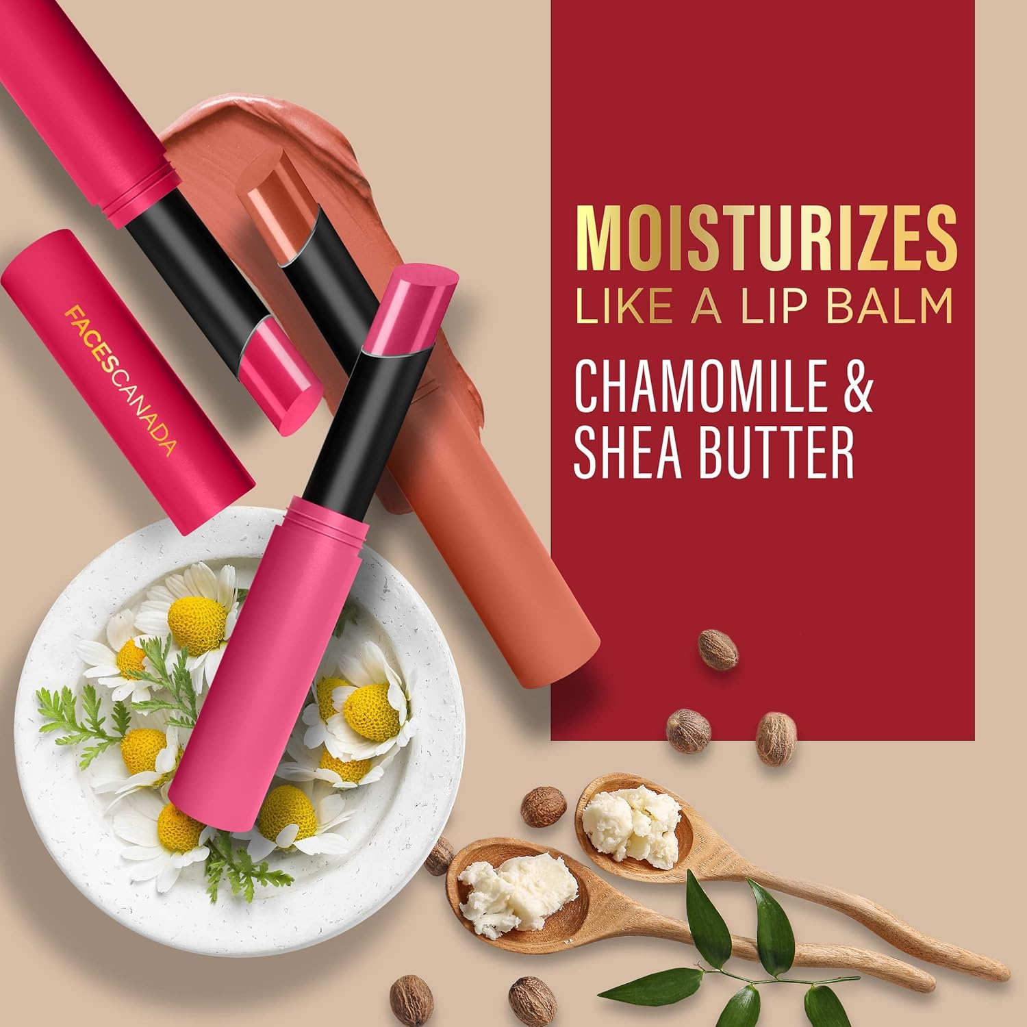 FACES CANADA Long Stay 3-In-1 Matte Lipstick - Camouflage Mauve 07, 2G | 8HR Longstay | Transfer Proof | Moisturizing | Chamomile & Shea Butter | Primer-Infused | Lightweight | Intense Color Payoff image number 1