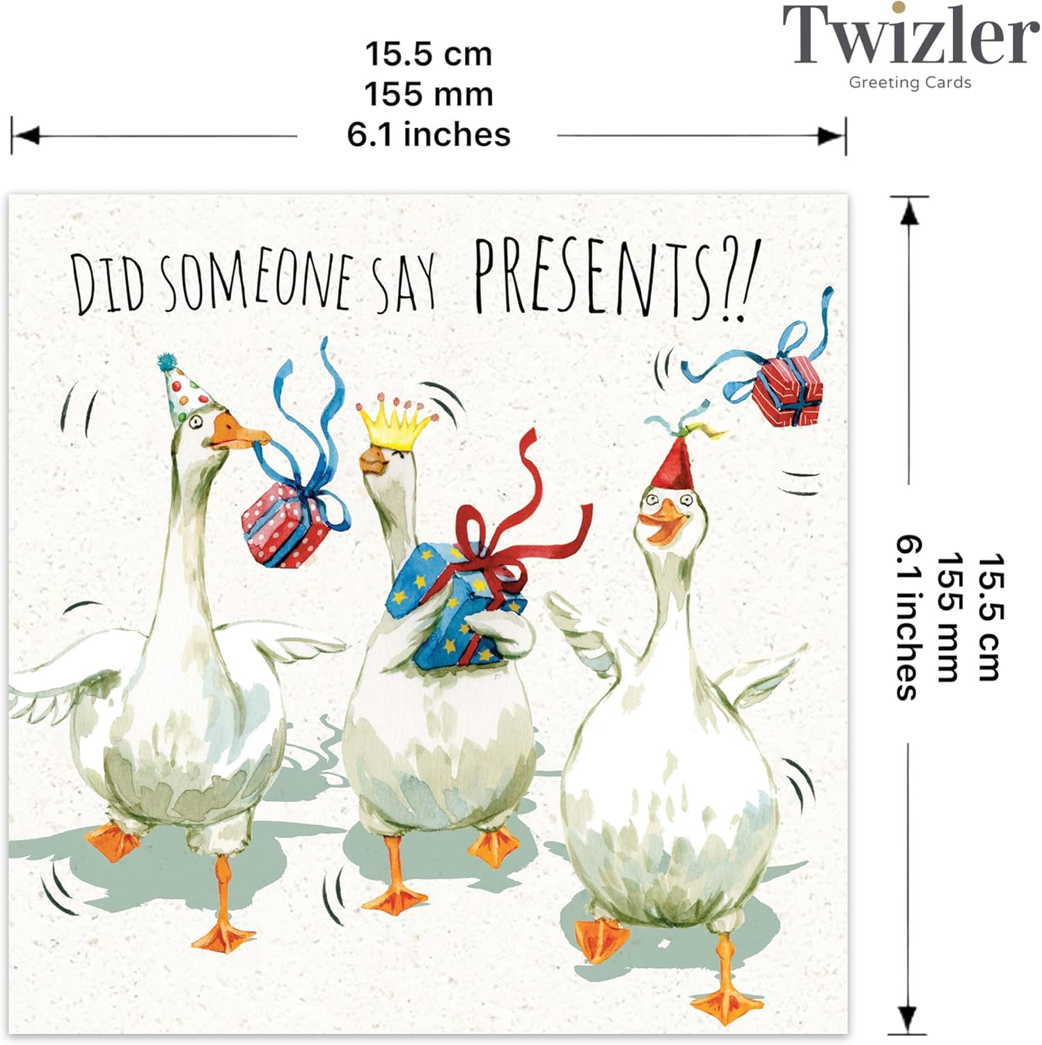 Twizler Funny Birthday Card - Party Geese - Women or Men Happy Birthday Card for Female Friend Male - Him Her Birthday Card Mum Dad Husband Wife - Son Daughter Card for Sister Brother image number 5
