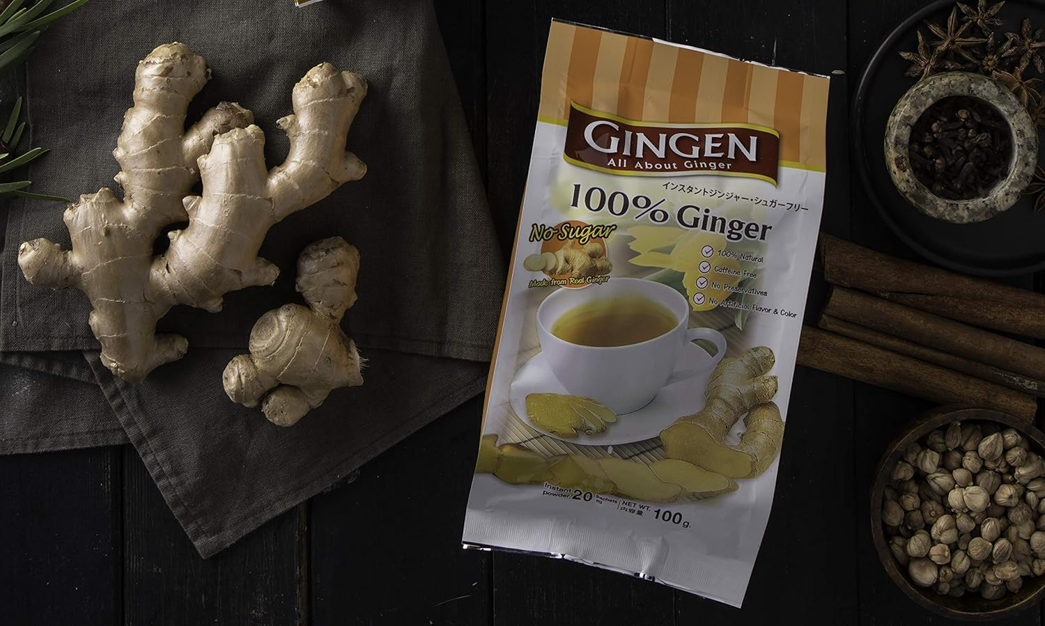 Gingen Ginger Tea 100% 5G 20 Teabags image number 5