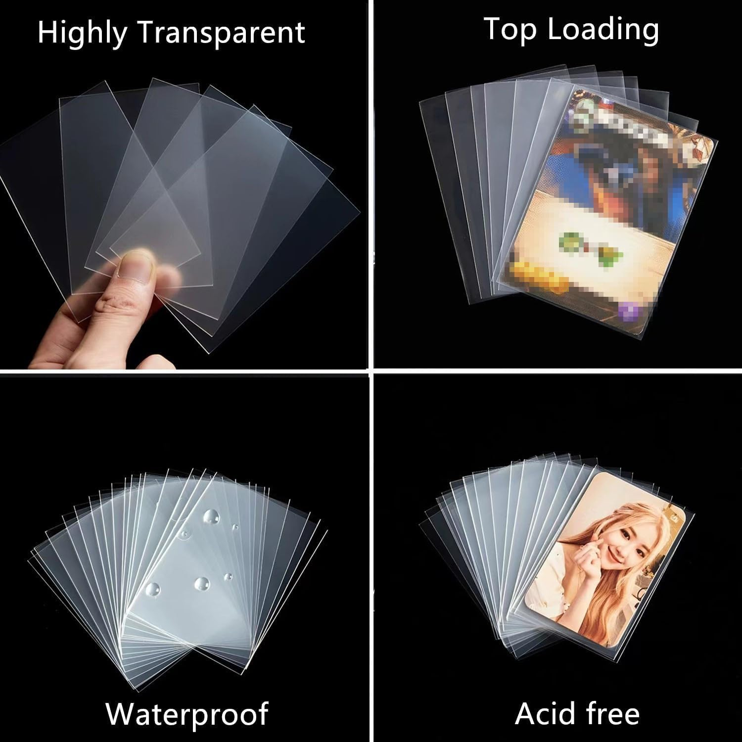 Trading Card Sleeves, One - Cent Card Sleeves (Pack of 200) Suitable for MTG, TCG, Baseball, Football, Game, Trading Cards, Kpop Photocards (66 X 91Mm) image number 3