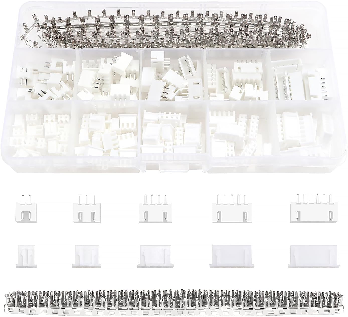 Lyeteung 50 Sets JST 2.54 XH 2 Pin Connectors, Mini Micro JST 2.54 Mm 2-Pin Male with 150 Mm 22AWG Cable & Female (Black Red) image number 4