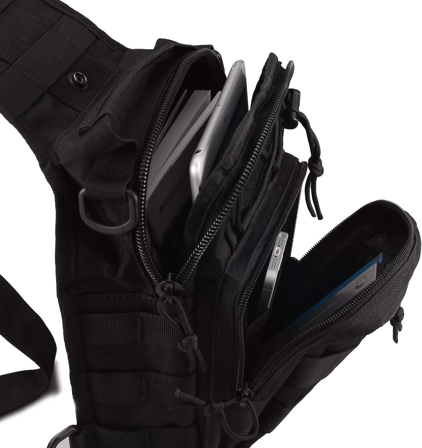 Tactical Shoulder Bag,1000D Outdoor Military Sling Daypack Backpack image number 3