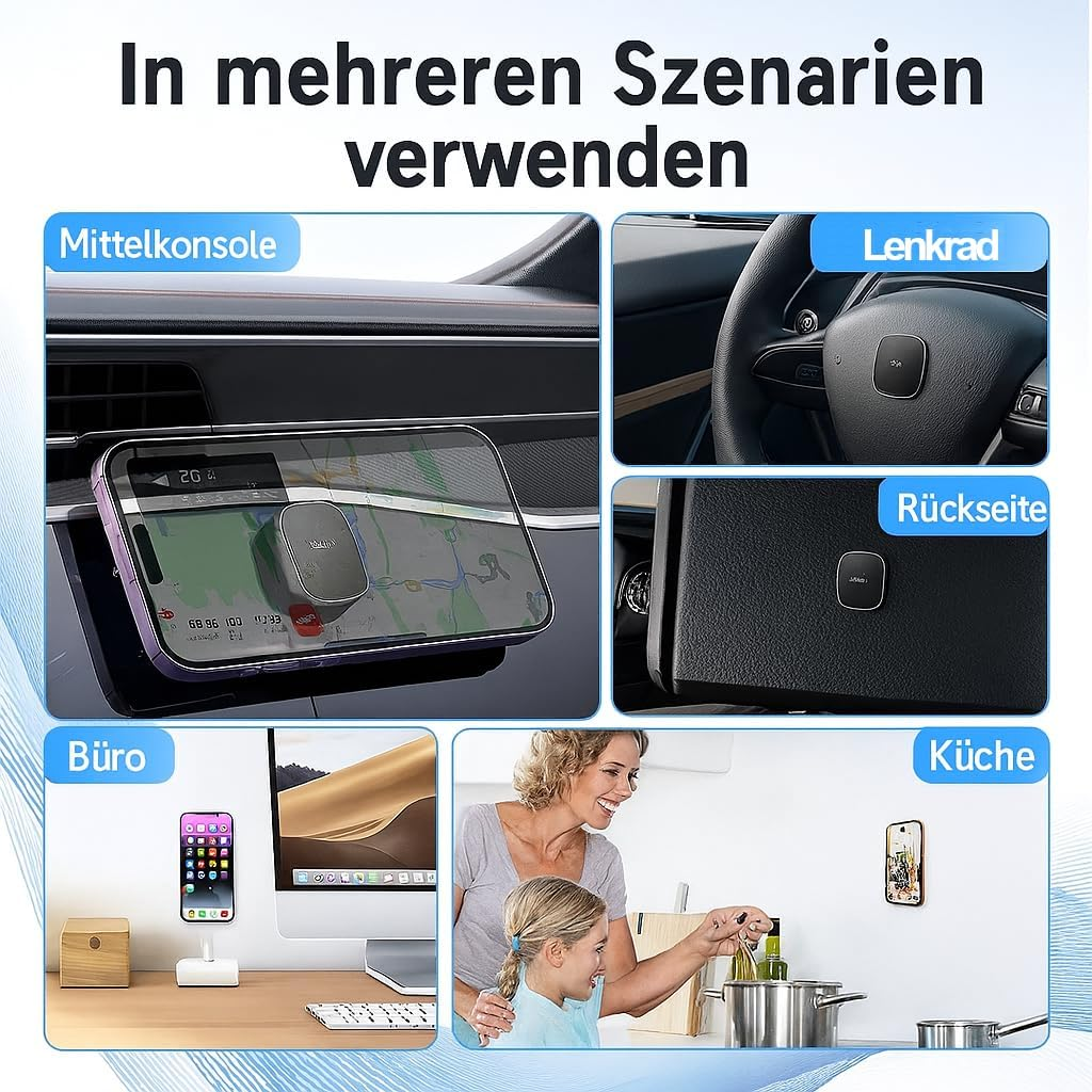 Magnetic Mobile Phone Holder Car Mobile Phone Holder Suitable for Apple Iphone 17 Air 16 Pro Max 16E 15 14 13 12 11 Mini plus X Xs XR 7 8 SE SE2 SE3 Magnetic Smartphone Holder with Metal Plate image number 1