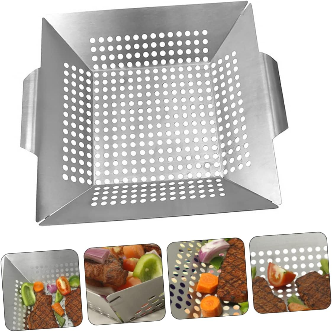 CIYODO 1Pc Square Baking Tray BBQ Grill Plate for Meat and Vegetables Heat Resistant Bakeware for Outdoor Barbecue Activities