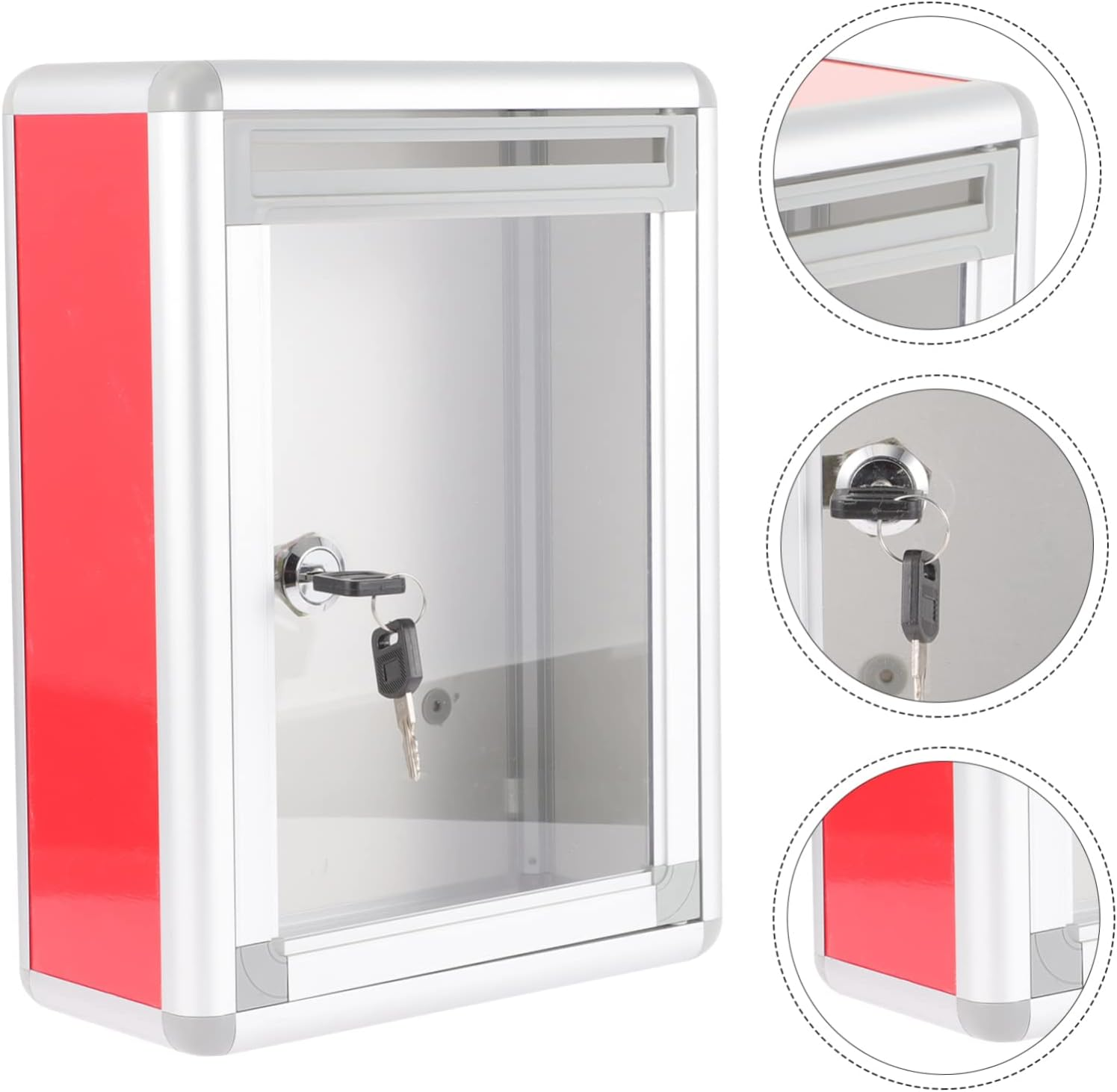 FIXOSHEE Lockable Suggestion Box Wall-Mounted Ballot Box for Feedback High Strength Letter Mailbox Smooth for Outdoor Use image number 4