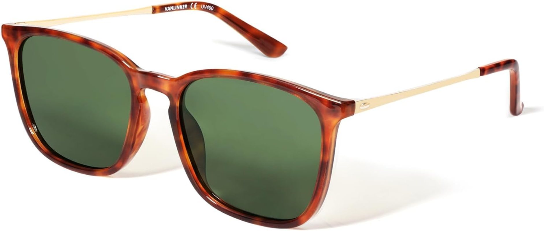 VANLINKER Vintage Square Polarized Sunglasses Men Women Classic Trendy Rectangle Metal Frame Sun Glasses VL9771