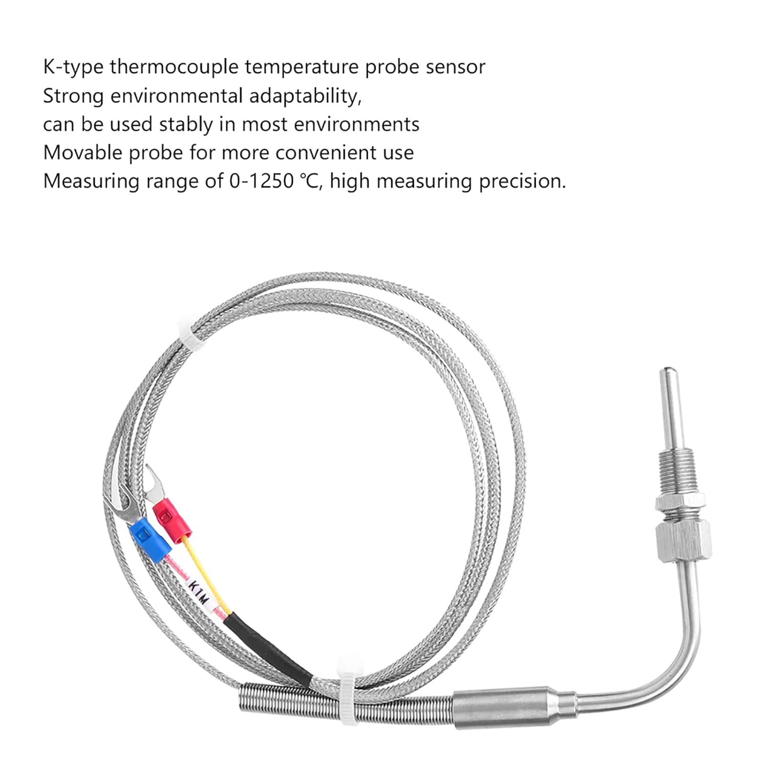 Zerodis Durable Temperature Sensor Tube for a Precise Temperature Measurement up to 1250 ℃, 1 M Cable image number 4