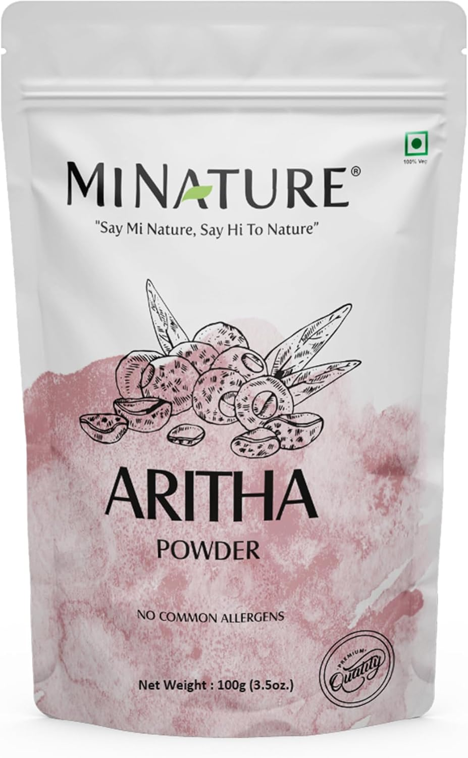 Aritha/Reetha Powder by Mi Nature| Soapnut Sapindus Mukorossi for Silky Hairs | for Herbal Hair Care| Natural No Added Preservatives and Additives|Hair Conditioning Adds Shine|100G (3.5 Oz) image number 3