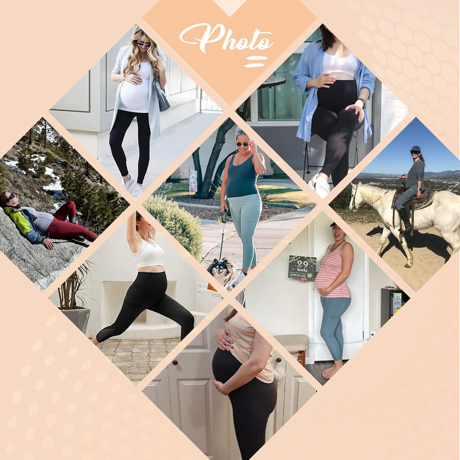 GILLYA Maternity Leggings over the Belly for Women Pregnancy Active Wear Workout Yoga Gym Compression Comfy Tights Pants image number 3