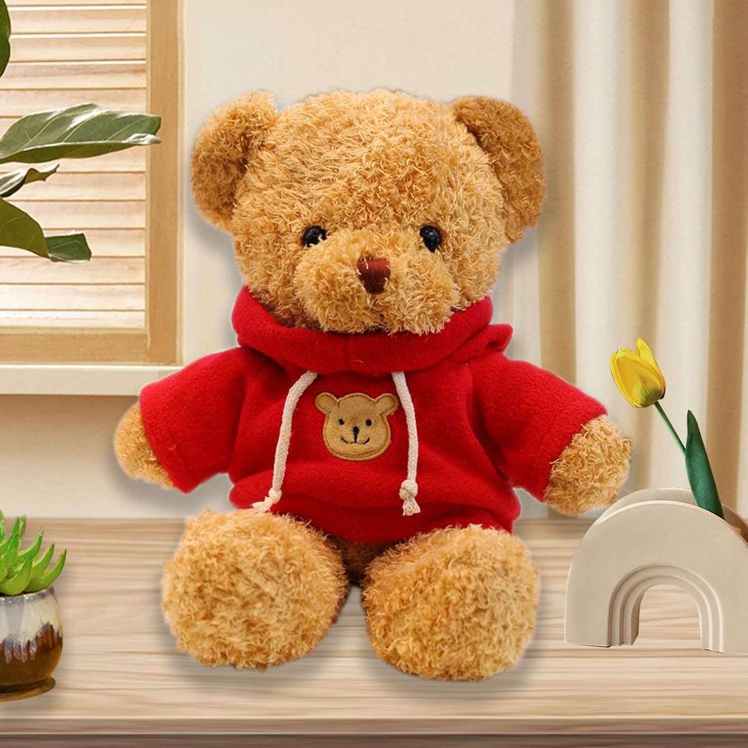 Teddy Bear Stuffed Animal Cute Red Hoodie Bear Plush Toys Gifts for Kids 11.8 Inches image number 2