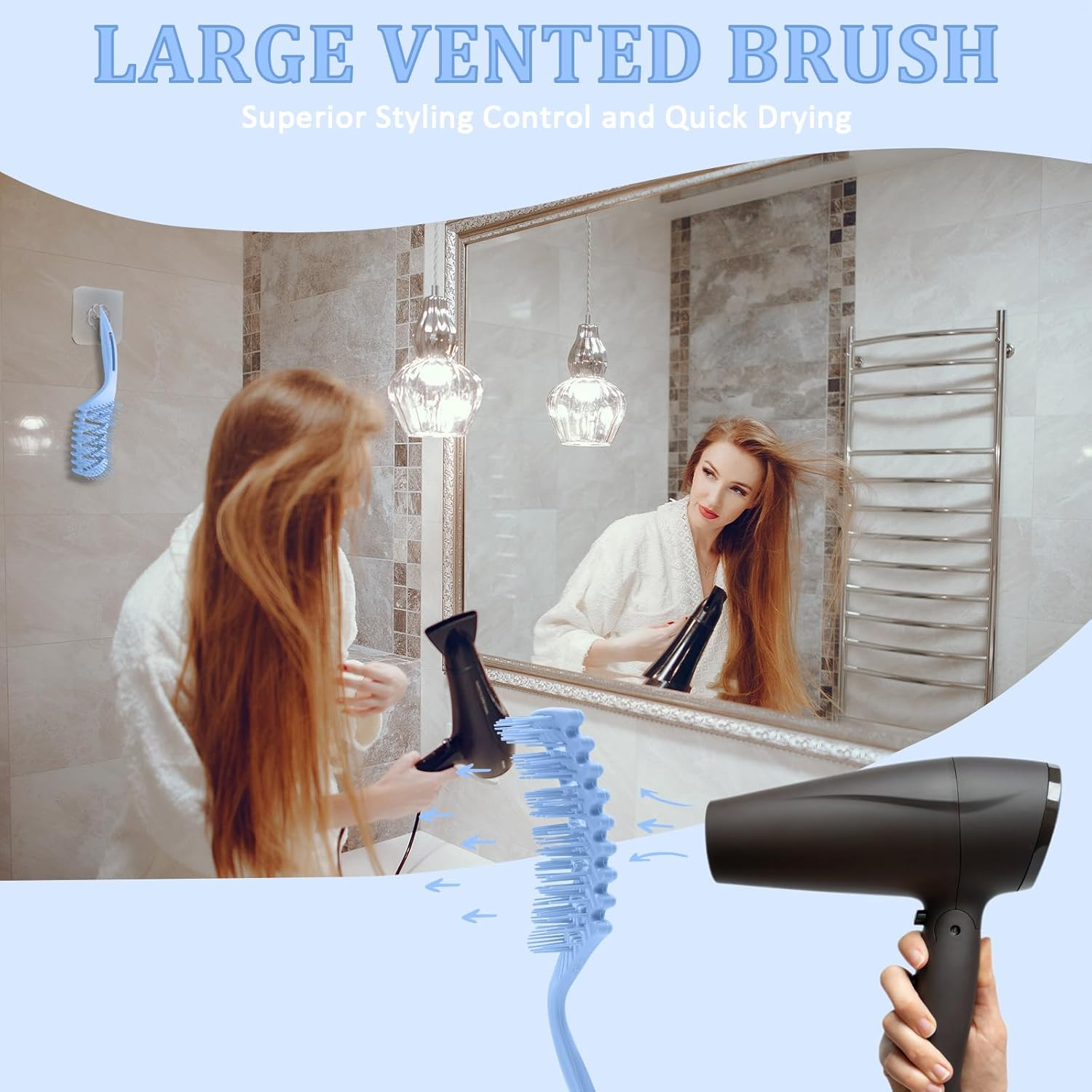 Start Makers Curl Define Styling Hair Brush, Wet & Dry Multifunction Bounce Curl Brush for Detangling, Combing, Shaping and Defining Curls, Hair Brush for Women Men (Blue) image number 4