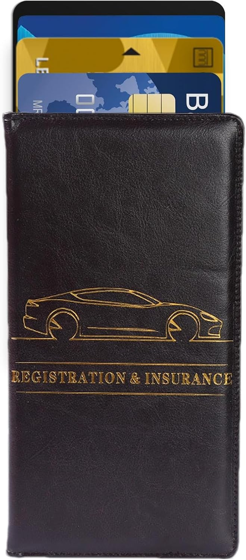 Gacqpli Car Document Bag, Wallet for Driving Licence - Car Insurance PU Wallet, Car Interior Accessories Document Folder for Documents, Cards, Driving Licence image number 5