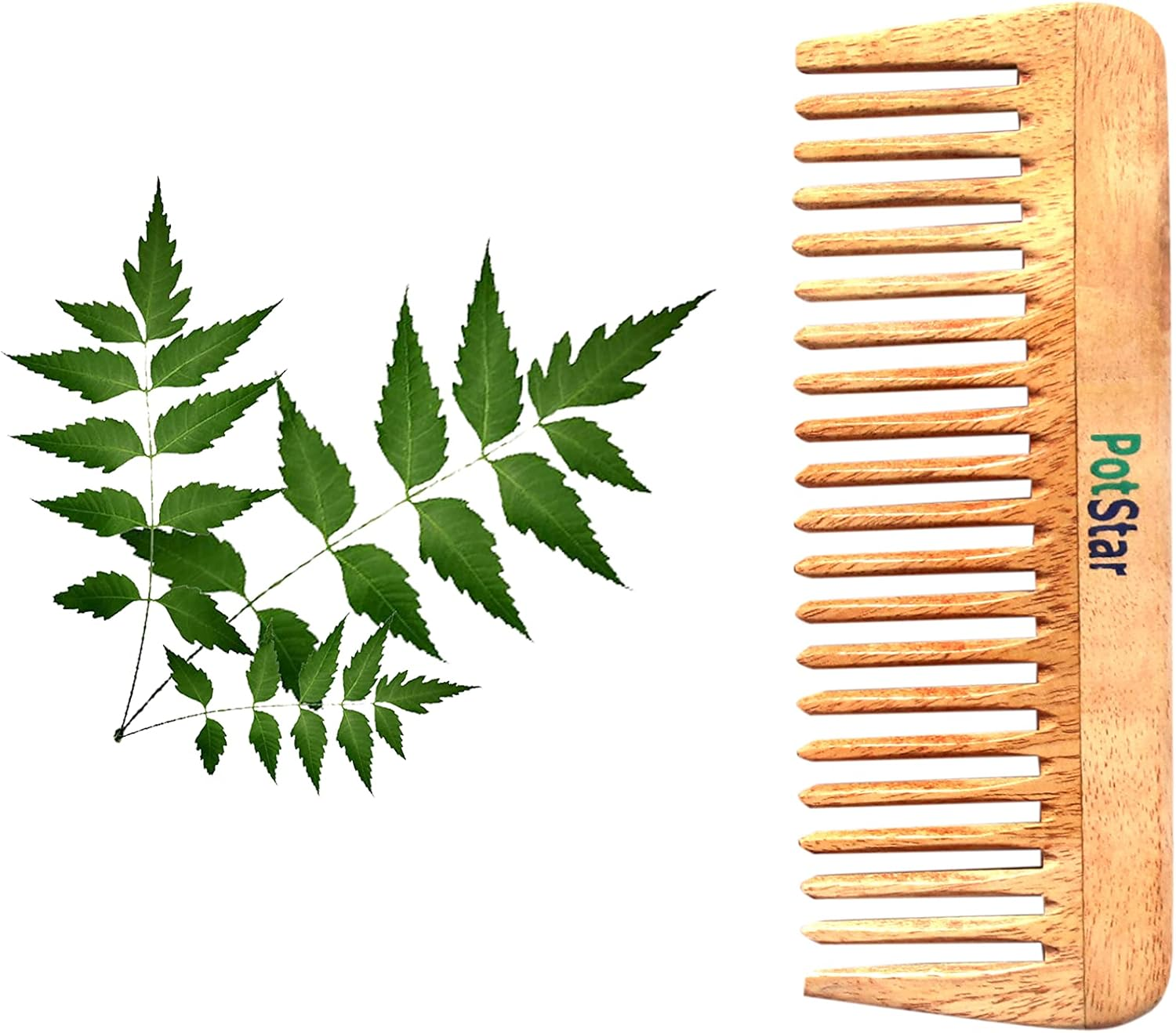 Potstar Hair Comb for All Hair Type, Handcrafted Wood Comb for Detangling Hair Comb for Thick, Curly and Wavy Hair, Non-Static and Made in India, Highness image number 4