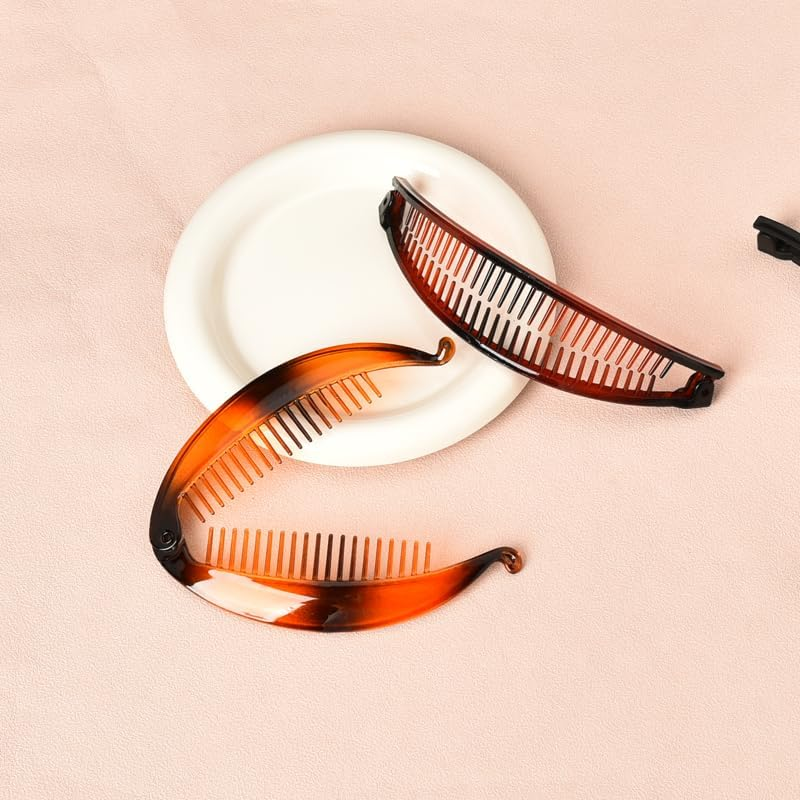 YALLNASL Banana Hair Clips for Thick Curly Hair Accessories Banana Clip Fishtail Hair Clips Combs for Girls Hair Clincher Comb Banana Clips Hair No Slip Fish Hair Barrettes 4 Pcs image number 1