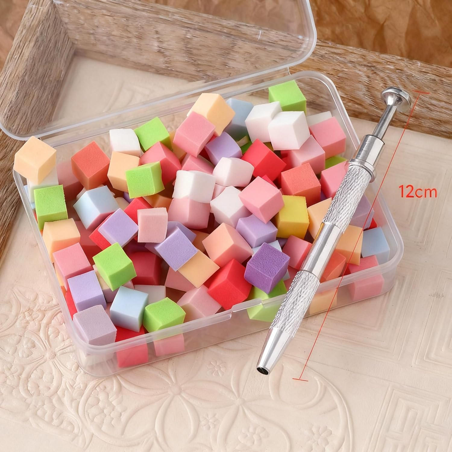 200 Pack Nail Sponge Set with Metal Grabber & 2 Silver Claw Clips Professional Gradient Makeup Sponges for Nail Art & Blush Blending Disposable Salon Manicure & Ombre Tools image number 2