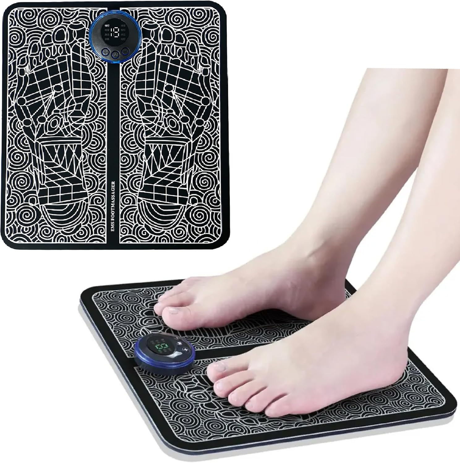 EMS Foot Massager Mat,Foot Stimulator Massager Pad&ndash;Improved Circulation and Pain Plantar Fasciitis Relief, Muscle Relaxation, Foldable Legs & Feet Massager image number 2