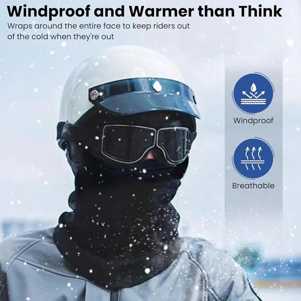 Idopick Face Mask Ski Mask for Men & Women, Balaclava Ski Mask Winter Windproof Thermal Face Cover with Neck Gaiter for Snowboarding Motorcycling Outdoor Activities Black image number 3