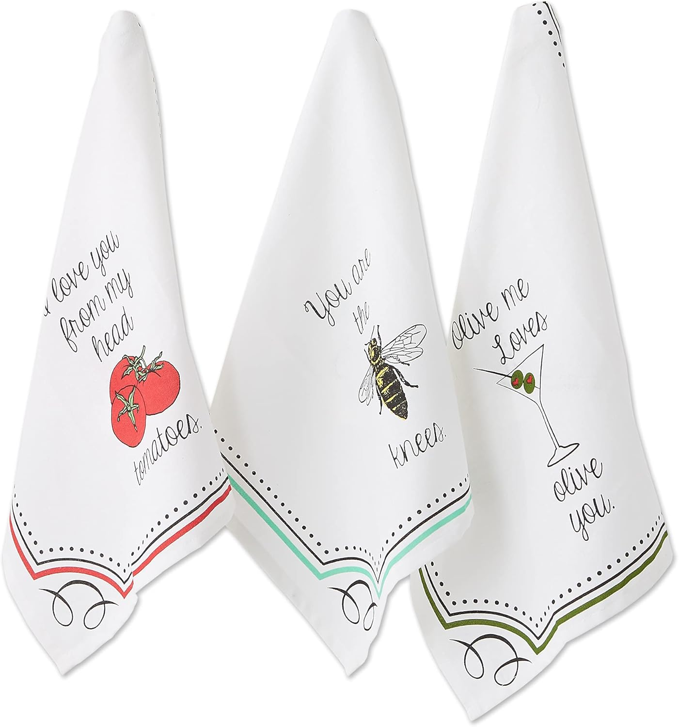 DII Decorative, Printed Kitchen Collection, Vintage Flatware, Dishtowel Set