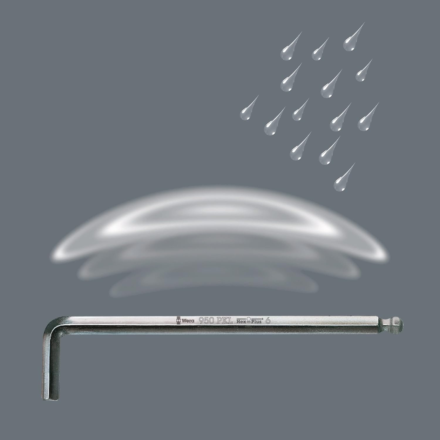 Wera 950/9 Metric Chrome-Plated Hex-Plus 1 L-Key 9-Pieces Set - 950L/9Smn + Silver image number 6