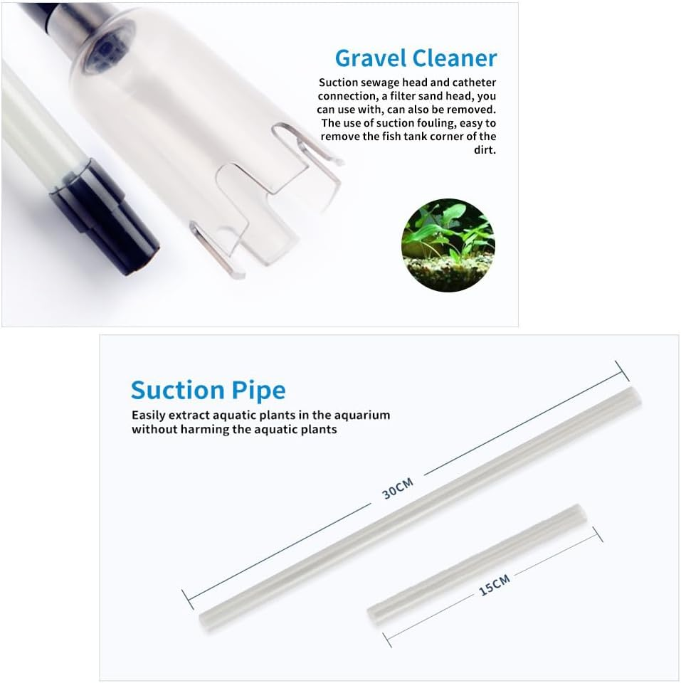 Fdsmall Fish Tank Cleaner Aquarium Gravel Cleaner Electric Fish Tank Cleaning Tools Adjustable Water Flow Aquarium Cleaner Kit Fish Tank Accessories Gravel Vacuum for Wash Sand image number 1