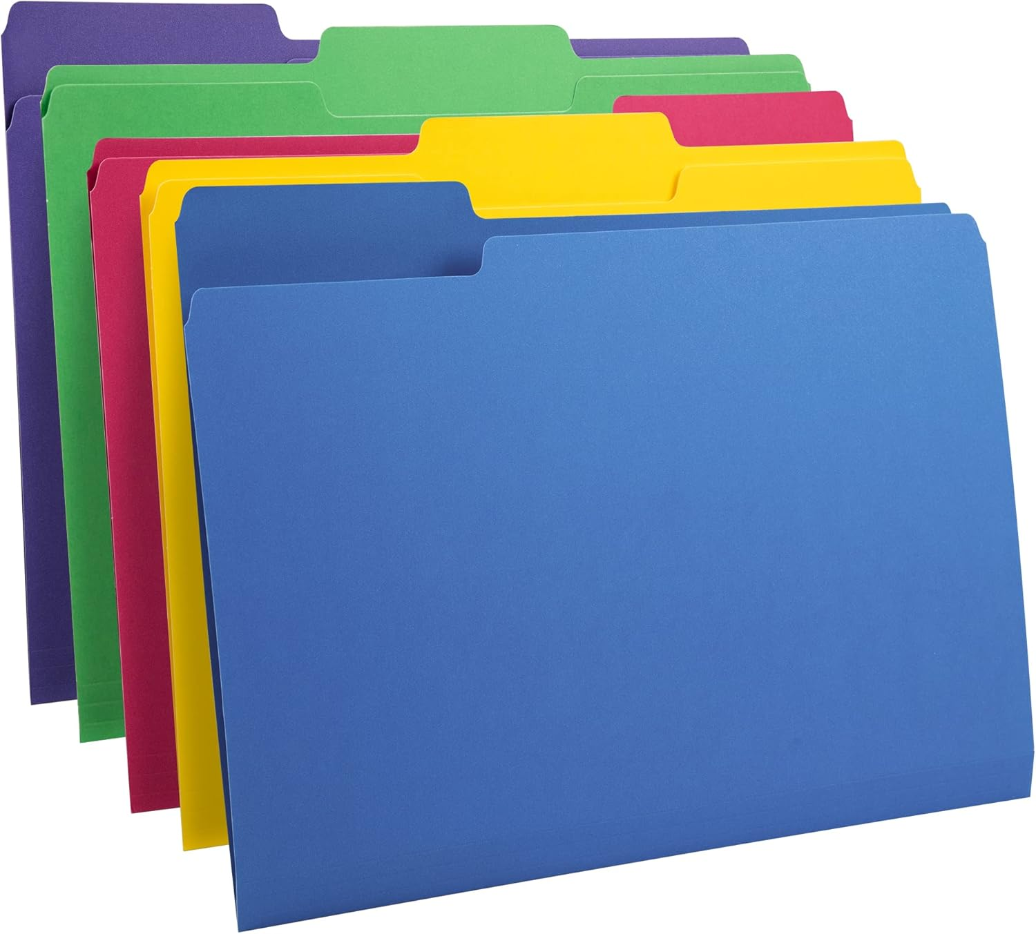Amazon Basics File Folders, Letter Size, Heavyweight 1/3-Cut Tab Assorted Colors, 50-Pack image number 5
