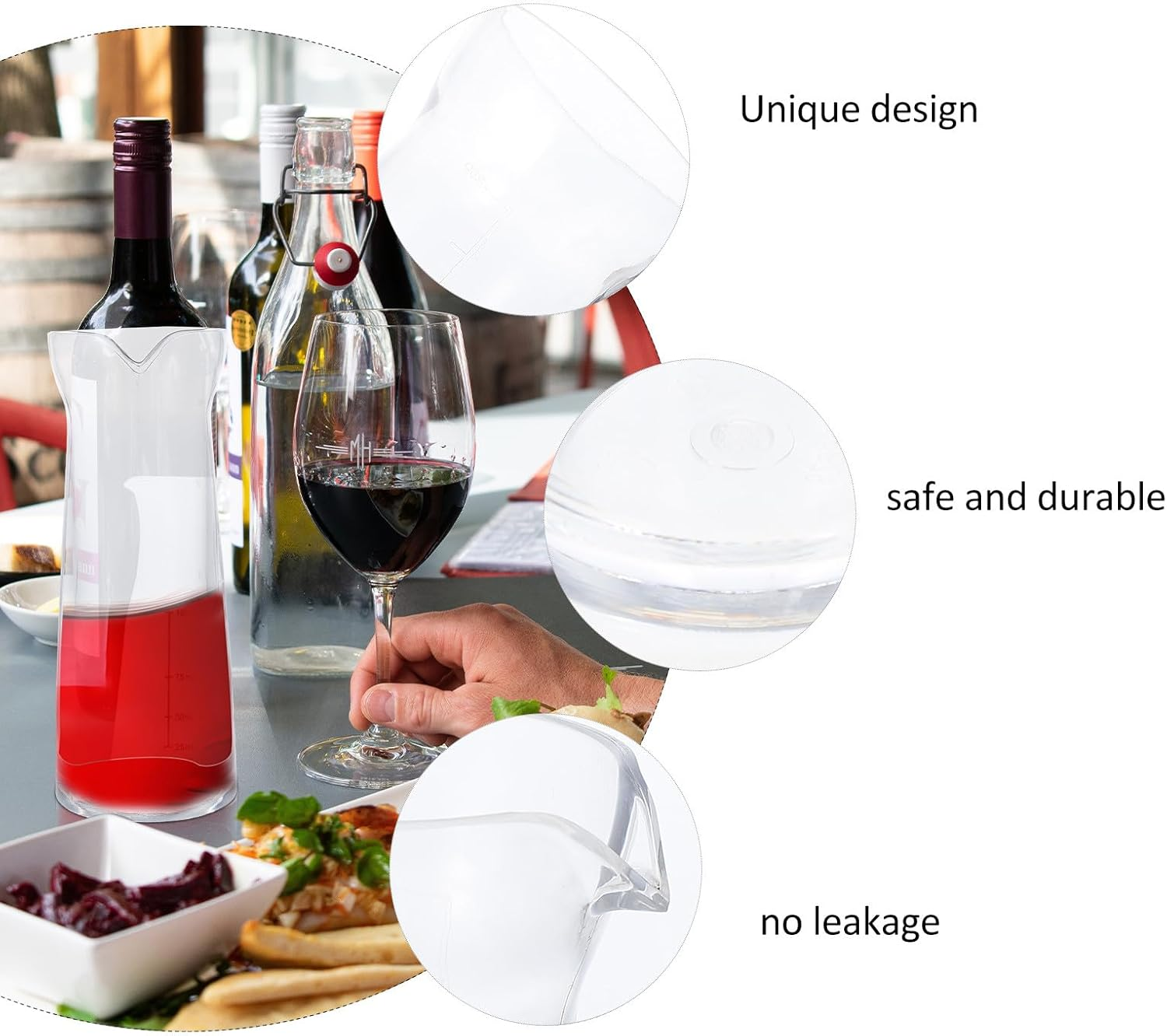BRIGHTFUFU Creative 200Ml Wine Decanter Handle, Fast Red Wine Jug for Home Use, Large Capacity Liquor Pitcher Suitable for Dining and Entertaining image number 6