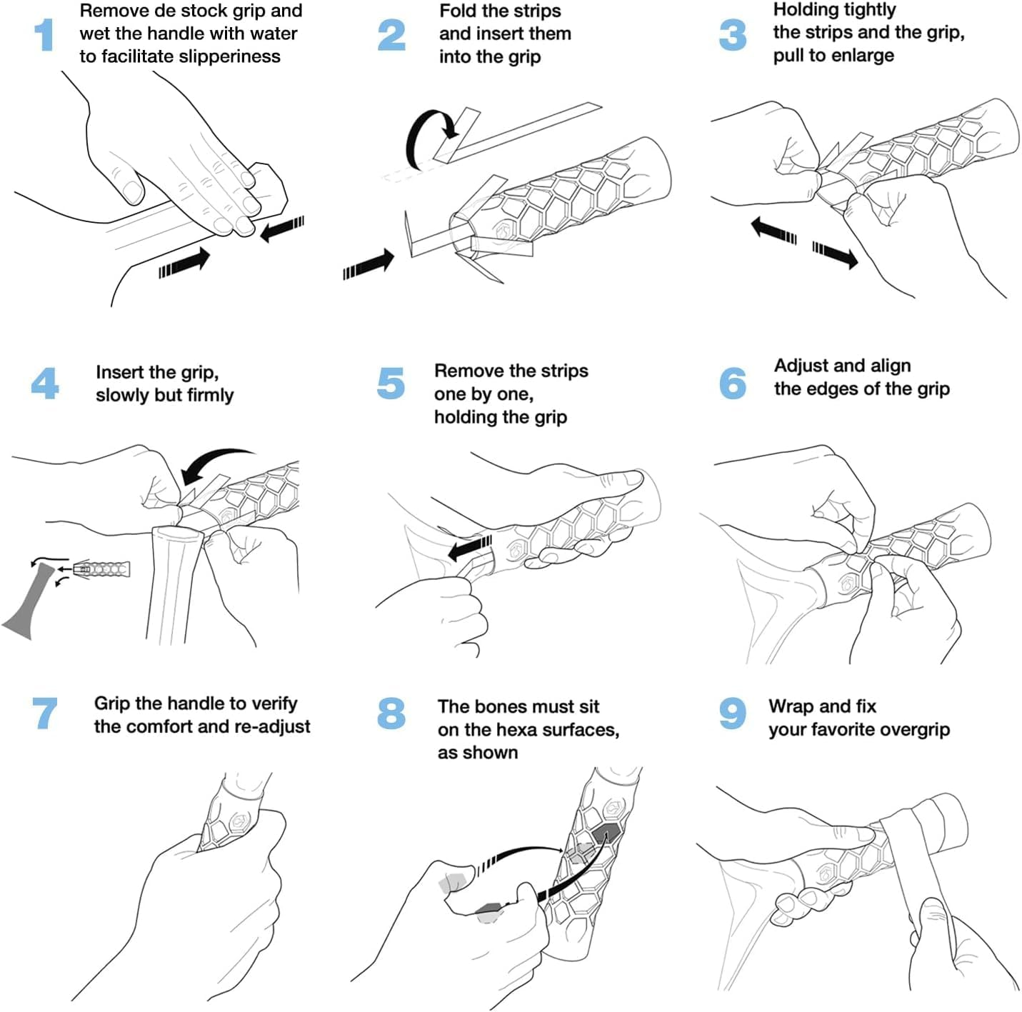 Hesacore Pickleball Paddle Grip - 5.25In - Supports Tennis Elbow, Enhances Grip Strength, Reduces Vibration with Finger Support and Anti-Sweat Design image number 1