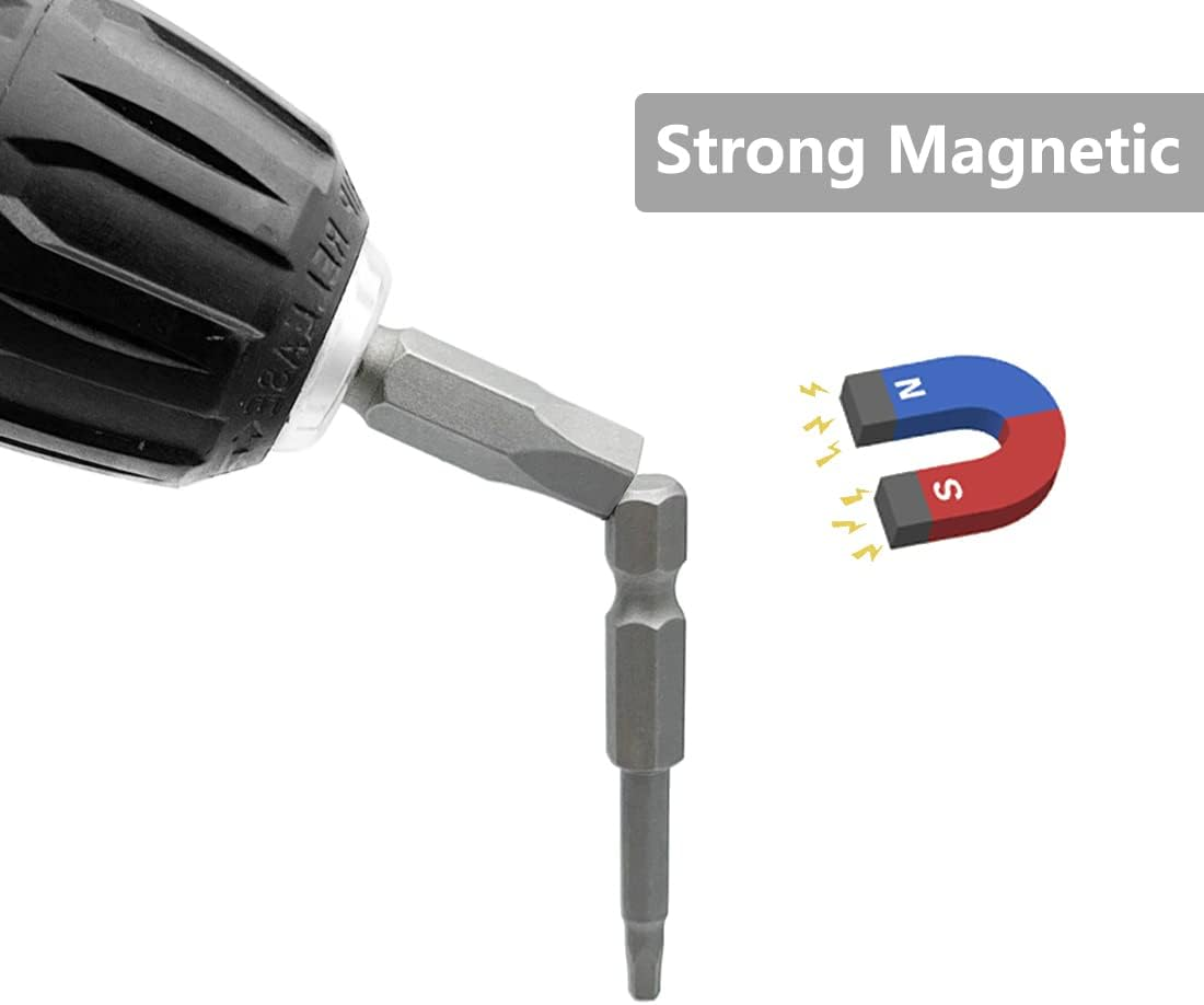 10Pcs Magnetic Pentagonal Drive Bit 5 Sided Pentagon Head Screwdriver Bits Set 1/4 Inch Hex Shank 2.15-7.35Mm Security Screw Driver Drill Bit Power Tool (2 Inch Length) image number 4