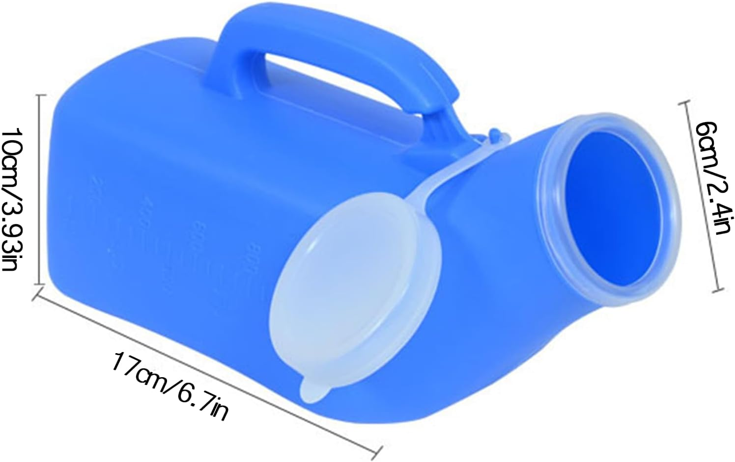 Men'S Portable Urinal with Lid 1200Ml Plastic Urine Bottle for Elderly Car Use Graduated Design No Spill Odorless Easy to Grip Lightweight Durable Nighttime Relief Urinals for Men Pee Bottle(Blue) image number 4