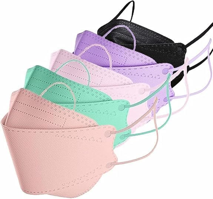 50-Pack KF94 Face Masks, 4-Ply, 3D Design, Multicoloured Set in Blush, Mint, Pink, Light Purple, Black image number 2