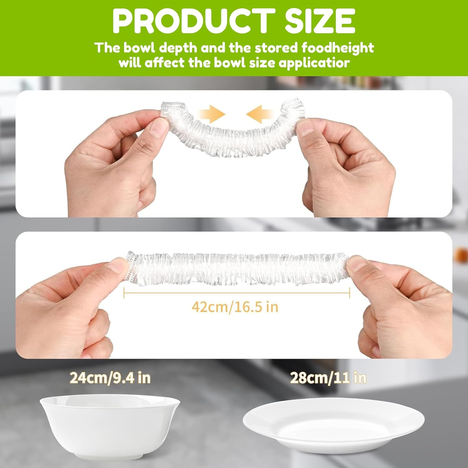 200 Pack Reusable Bowl Covers, Elastic Food Covers for Bowls & Bread Proofing (28Cm Max), Thickened Shower Cap-Style Dish Protectors - Microwave Safe, Keep Food Fresh for Baking, Meal Prep & Picnics image number 6