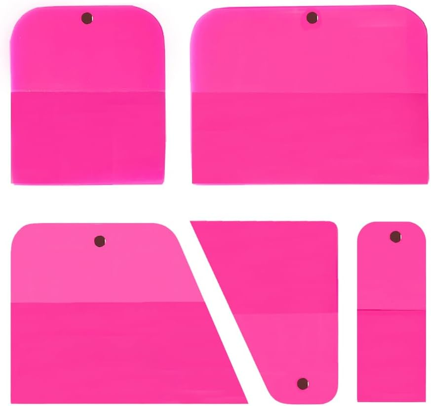 5 Pcs PPF anti Scratch Rubber Squeegee for Soft Car Tools Auto Silicone TPU Coating Scraper for Vinyl Wrap Protection Film Window Tint Paint Windshield Cleaning Kit (Green) - Black image number 4