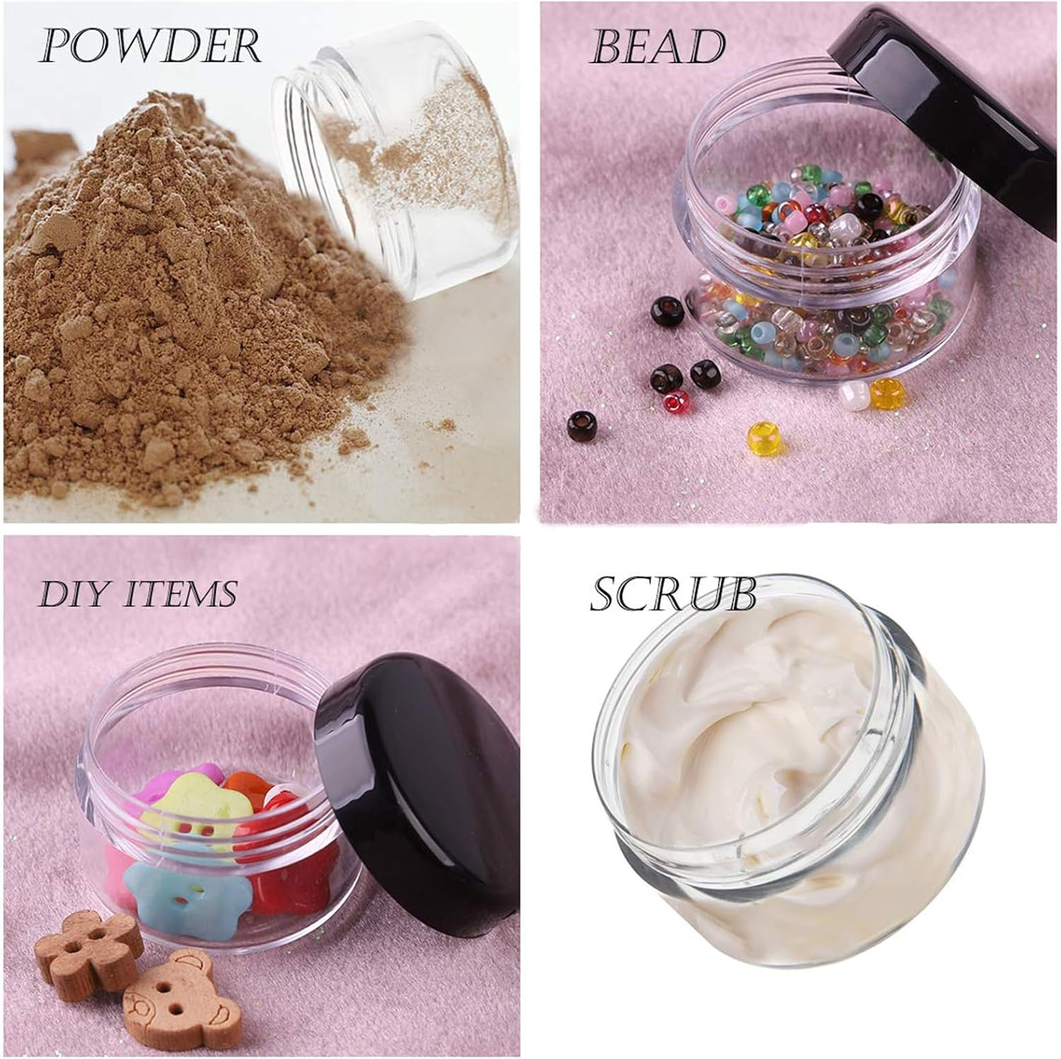 10 Gram Sample Containers with Lids, 30 Count Tiny Sample Jars, Empty Lip Balm Containers, Mini Cosmetic Containers with Lids, Makeup Travel Containers