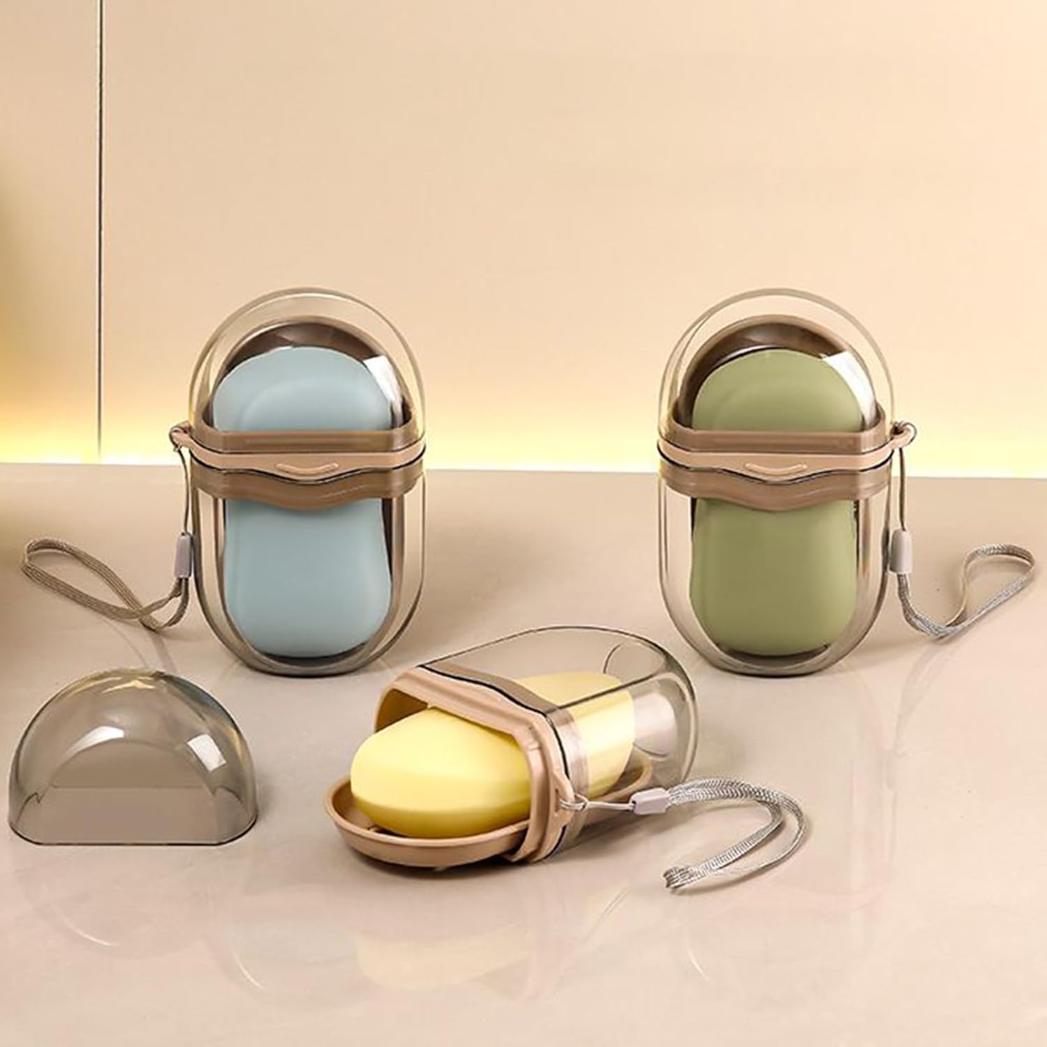 Qkbuza Soap Bar Travel Case, Leakproof Drainage Travel Bar Soap Holder, Transparent Bathroom Holders and Dispensers for Camping Gym Shower Bath Traveling Carry Solid image number 1