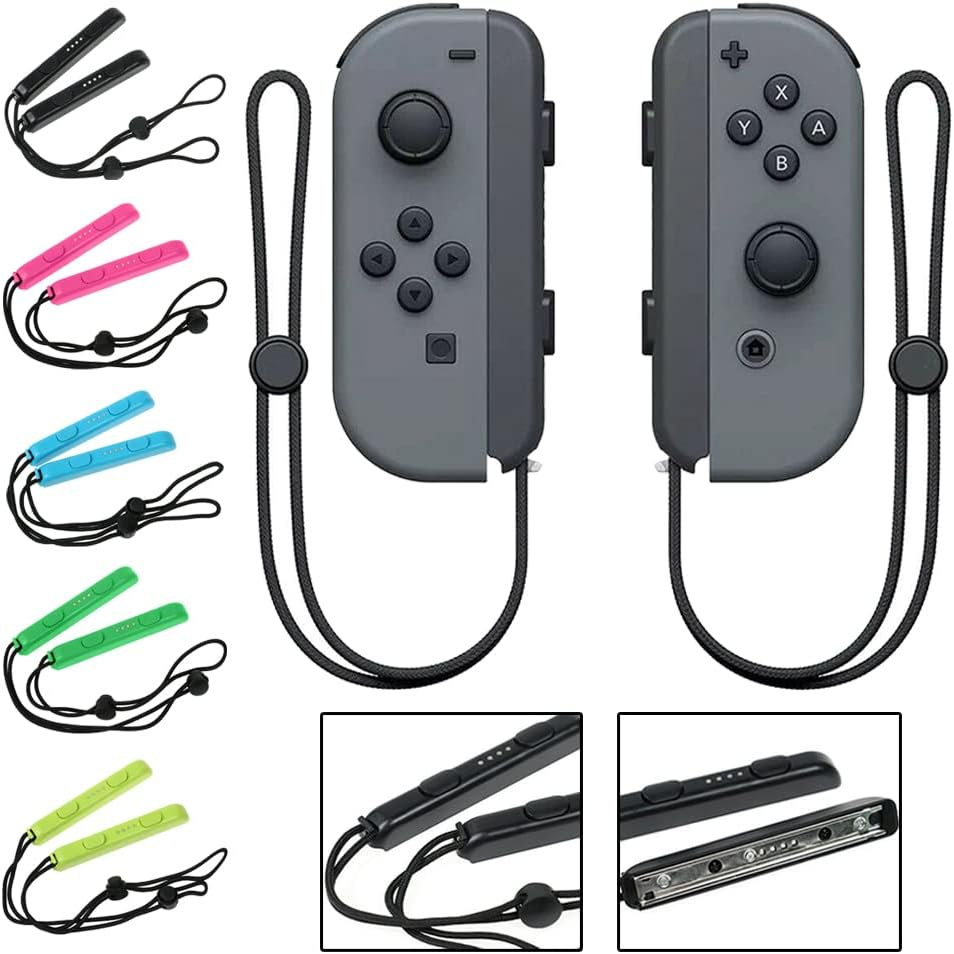 2PC for Nintendo Switch Game for Joy-Con Gamepad Handle Lock Wrist Strap Lanyard (Blue) - Grass Green image number 4